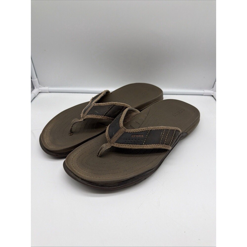 Crocs Swiftwater Flip Flops Men’s 12 Sandal 202547 Brown